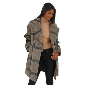 Kensie plaid Wool-Blend Coat